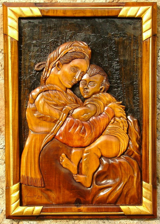 075 Madonna sulla seggiola - tiglio - 66x47